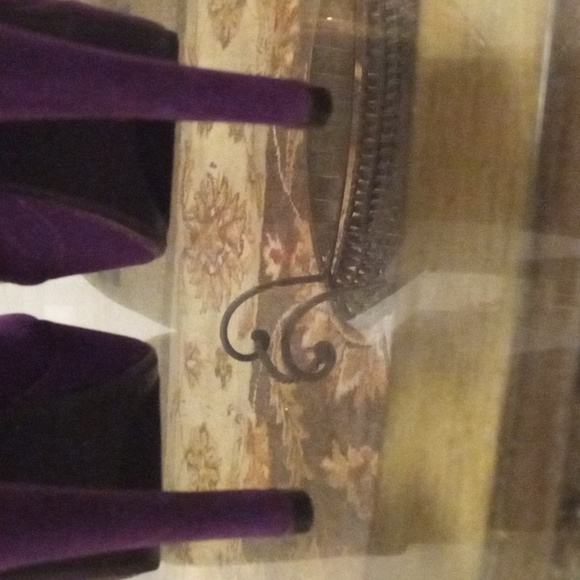 Fabulous Rhinestone 6 inch Suede Purple Stilettos - Picture 5 of 13